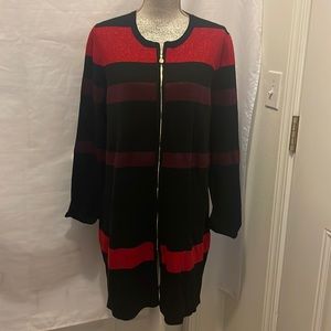 Long Anne Klein zipper front sweater